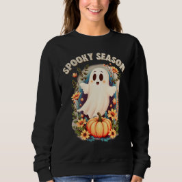 Retro för Blommigt av Spooky Season Cute Ghost-ser T Shirt