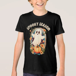 Retro för Blommigt av Spooky Season Cute Ghost-ser T Shirt