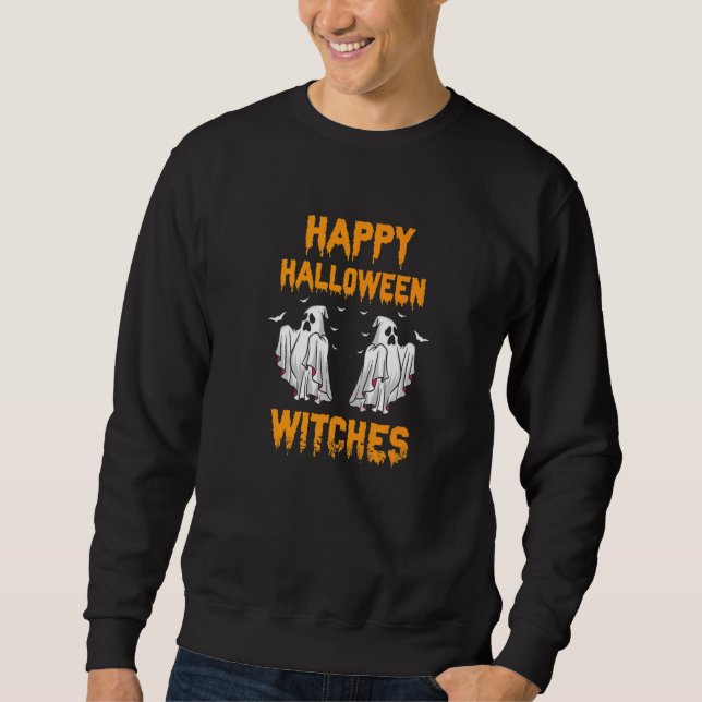 Retro för Coola för happy halloween-vittnen Lång Ärmad Tröja (Framsida)