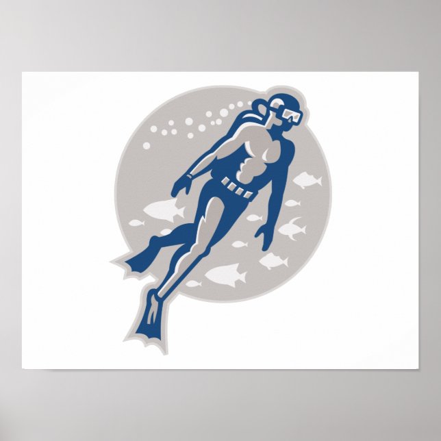 Retro för dykare poster (Framsidan)