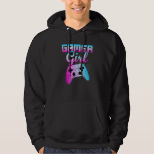 Retro för Gamer Girl Coola Video Game Controller Hoodie
