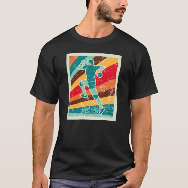Retro för handbollsspelare t shirt (Framsida)