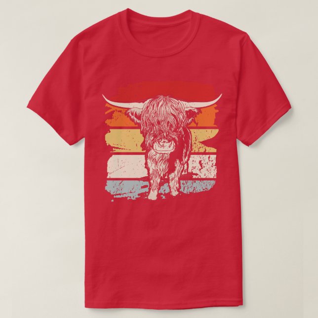 Retro för höglandskökor t shirt (Design framsida)