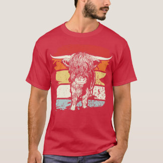 Retro för höglandskökor t shirt