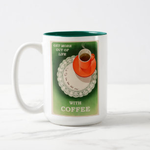Retro för Poster av vintage-kaffe Två-Tonad Mugg