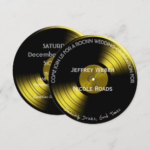Retro för rullvinyl för sten n inbjudan för