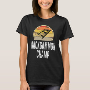 Retro för spelspelspelaren för Backgammon Champ Bo T Shirt