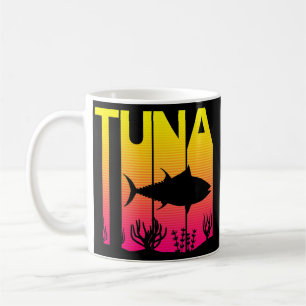 Retro för tonfiskfiske kaffemugg