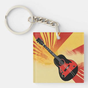 Retro för Vintage av popup-gitarr för Illustration