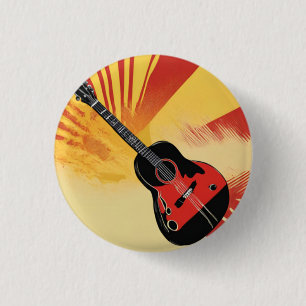 Retro för Vintage av popup-gitarr för Illustration Knapp