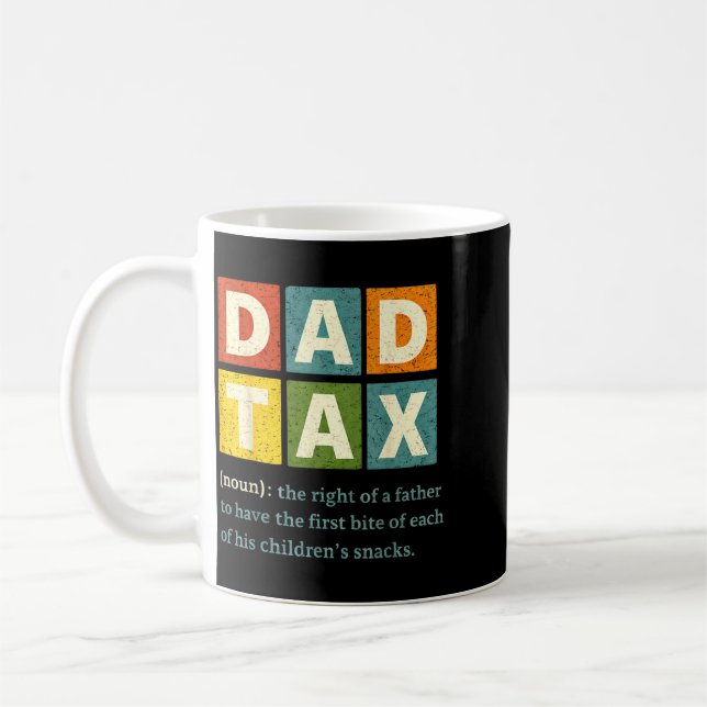 Retro Förälderskatte Definition Män Roliga Pappor Kaffemugg (Vänster)