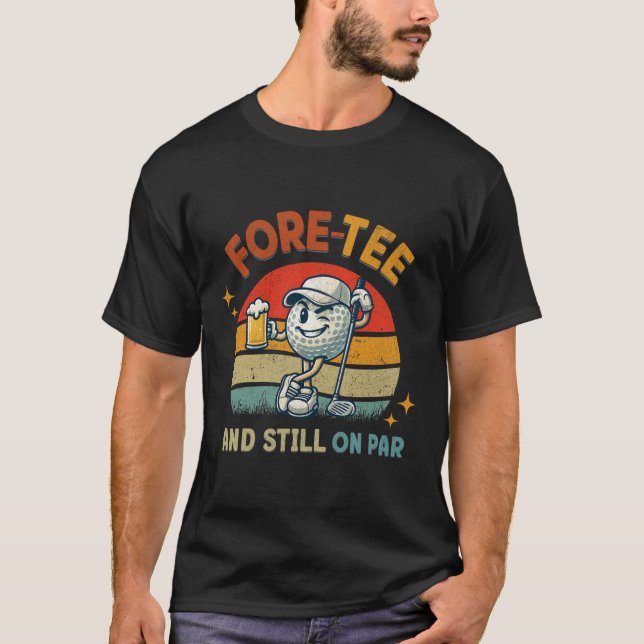 Retro Fore Tee Golf Födelsedagsfest 40-årsdag G (Framsida)