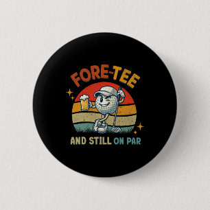 Retro Fore Tee Golf Födelsedagsfest 40-årsdag G Knapp
