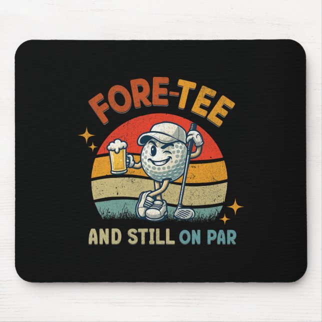 Retro Fore Tee Golf Födelsedagsfest 40-årsdag G Musmatta (Framsidan)