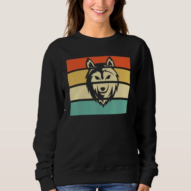 Retro Forest Animal Varg T Shirt (Framsida)
