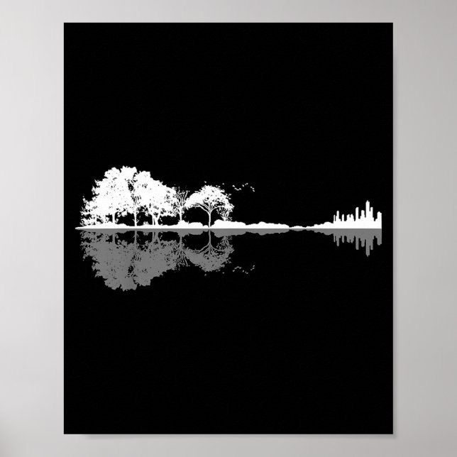 Retro Forest Funny Nature Guitar Clic Music  Poster (Framsidan)