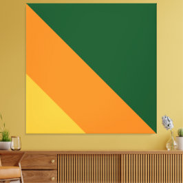 Retro Forest Grönt Orange Golden Gult Rand Canvastryck