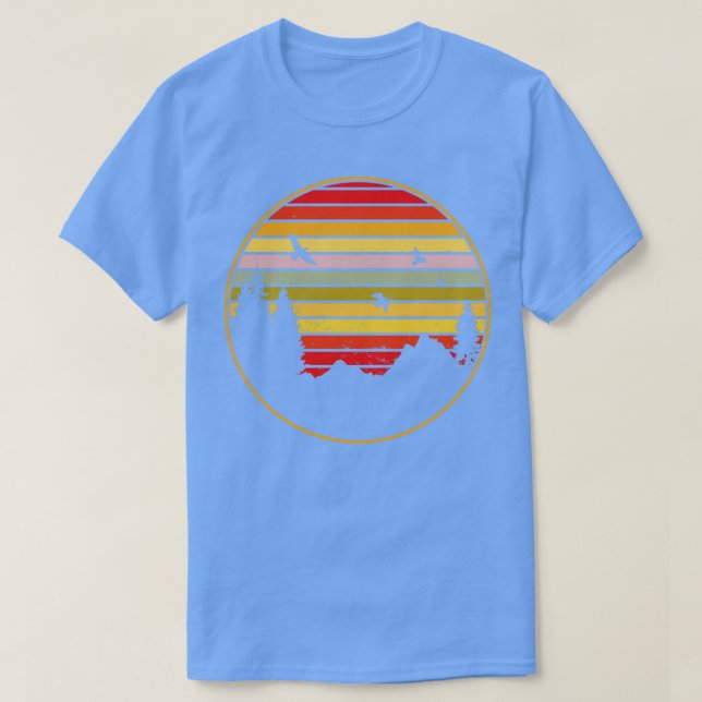 Retro Forest Sunset Circle T Shirt (Design framsida)