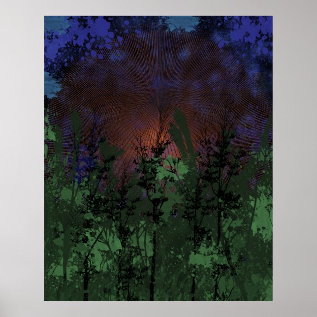 Retro Forest Sunset Poster (Framsidan)