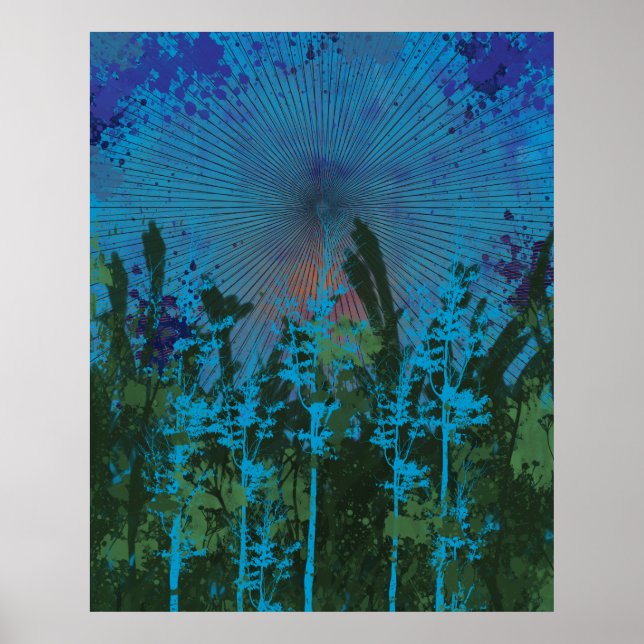 Retro Forest Sunset Poster (Framsidan)