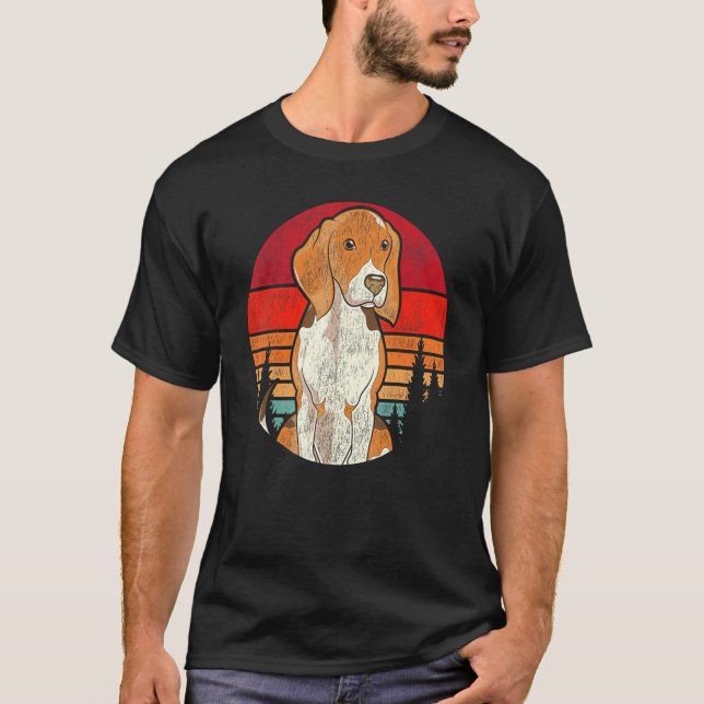 Retro Forest Träd Beagle Owner Cute Hund B T Shirt (Framsida)
