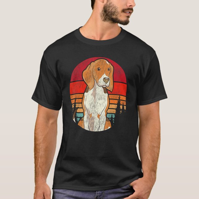 Retro Forest Träd Beagle Owner Cute Hund B T Shirt (Framsida)
