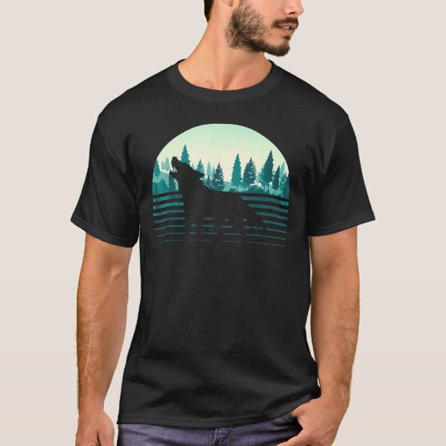 Retro Forest Träd utanför naturområdet T Shirt (Framsida)