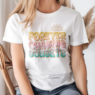 Retro ’Forever Chasing Sunsets’ T Shirt
