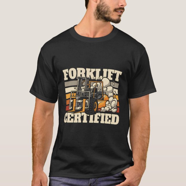 Retro Forklift Operator Coola Forklifter Forklift  T Shirt (Framsida)