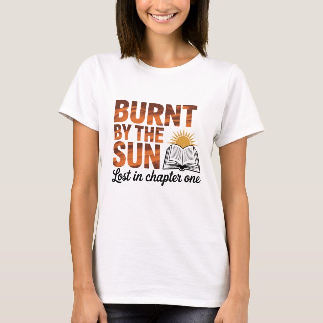 Retro Förlorad i kapitel ett Boksliten Brändorange T Shirt (Framsida)