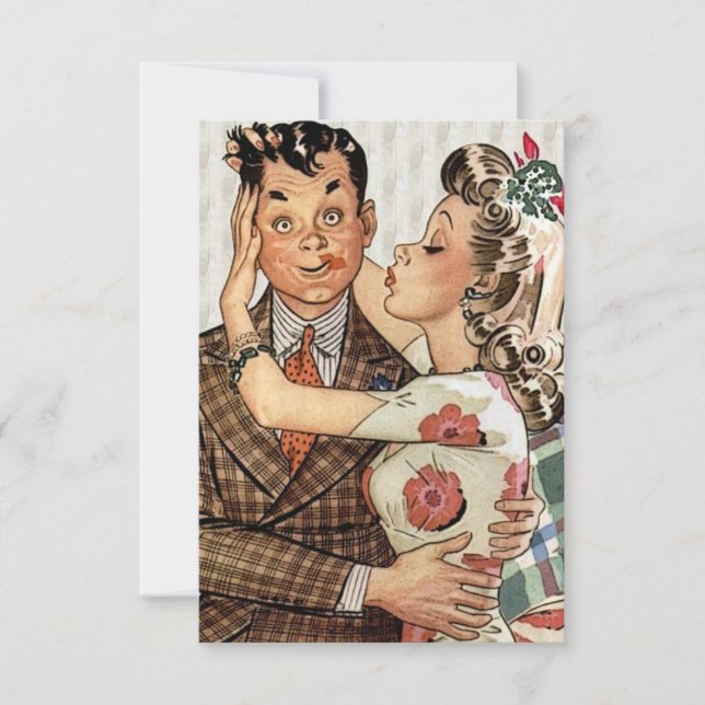 Retro-Förlovning, innerdiameter V2 Inbjudningar (Framsida)