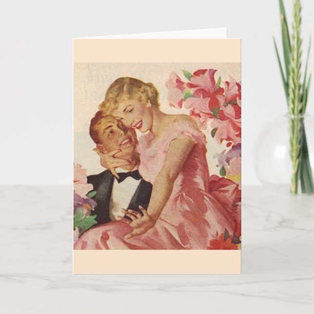 Retro Förlovning Note Card Kort (Framsida)