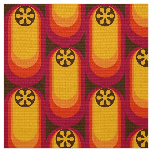 Retro-format 60s 70s-väv i mönster tyg (Provkarta)