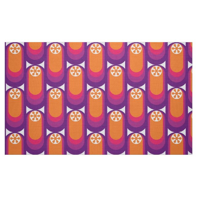 Retro-format 60s 70s-väv i mönster tyg (Fat Quarter)