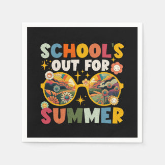 Retro förra skoldagen är ute för sommarlärare pappersservett