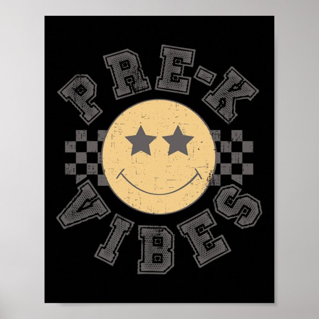 Retro Förskola stämning Lärare Elev 1:a Dag Tillba Poster (Framsidan)
