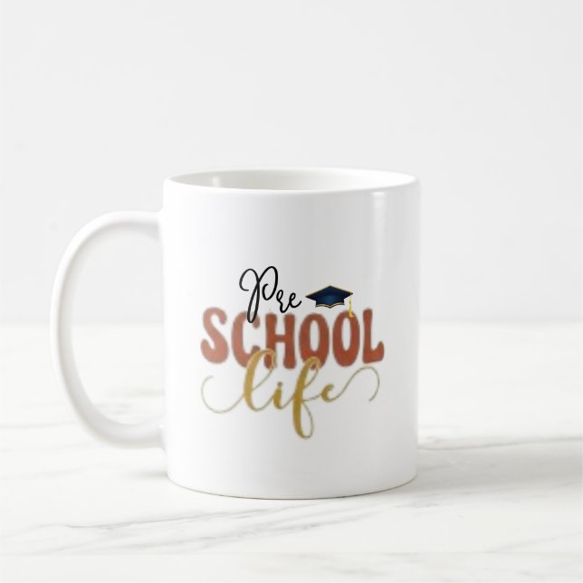 Retro Förskoleliv Lärare Tacksamhet Design Kaffemugg (Vänster)