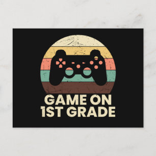 Retro Första Klass Spelare Tillbaka Till Skolan Ba Vykort