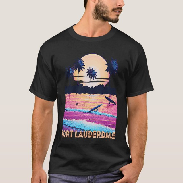 Retro Fort Lauderdale Florida Souvenir Surf T Shirt (Framsida)