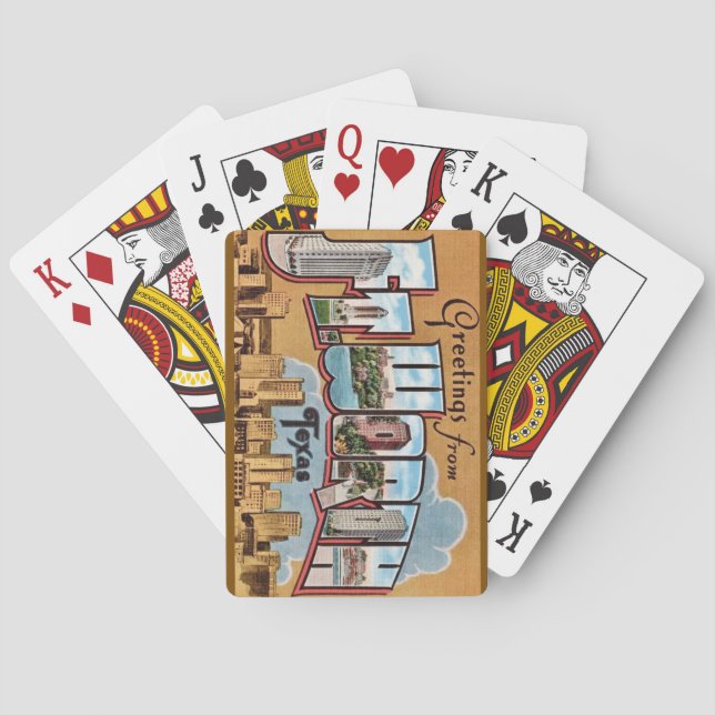 Retro Fort Worth TX Välkomstspelkort Casinokort (Baksidan)