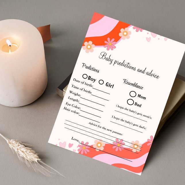 Retro-förutsägelser och råd för babyduschspel inbjudningar (Skapare uppladdad)