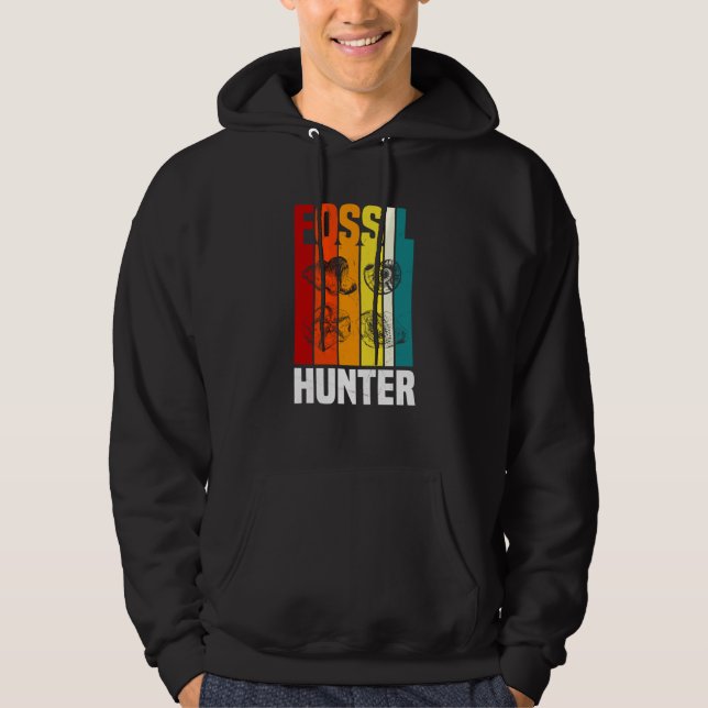 Retro Fossil Hunter Apparel Fossil Hunting Hoodie (Framsida)
