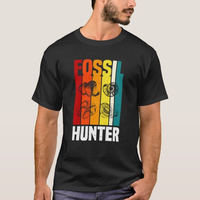 Retro Fossil Hunter Apparel Fossil Hunting T Shirt (Framsida)