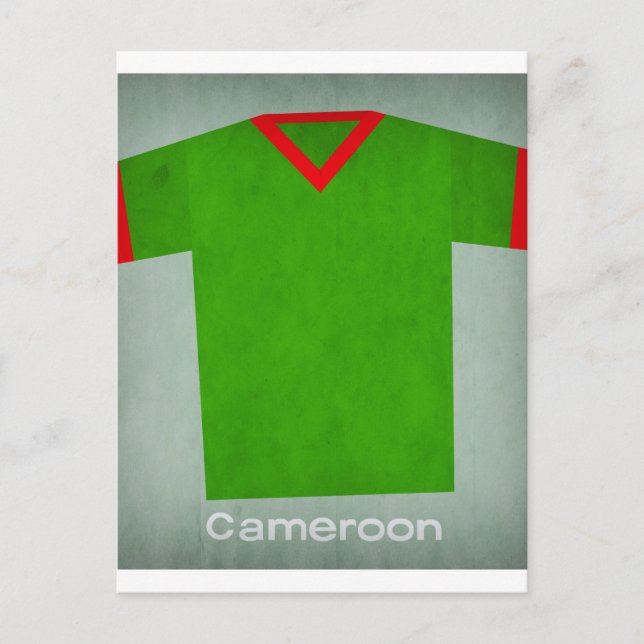 Retro fotbollJersey Kamerun Vykort (Framsida)