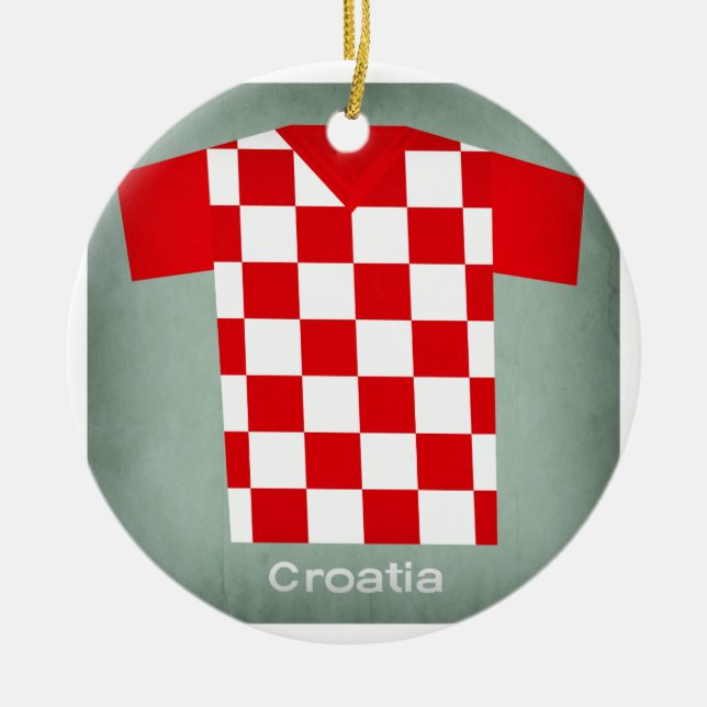 Retro fotbollJersey Kroatien Julgransprydnad Keramik (Framsidan)
