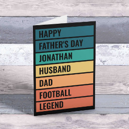 Retro Fotbolls Legend Pappa Fars Dag Helgkort