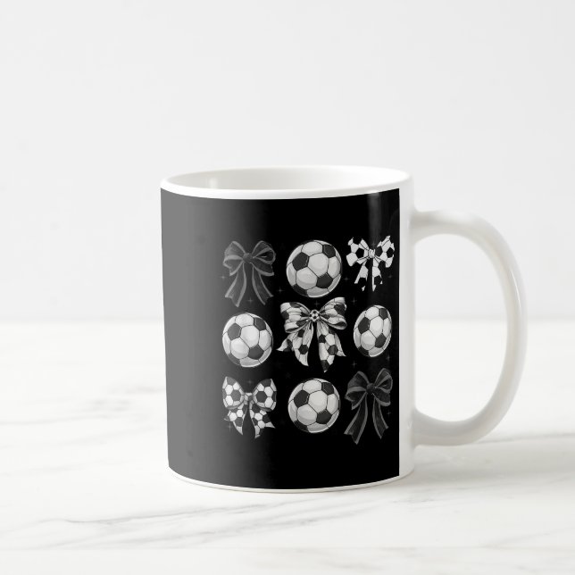 Retro fotbollsbow,speldag,coquette fotbollsmamma,m kaffemugg (Höger)