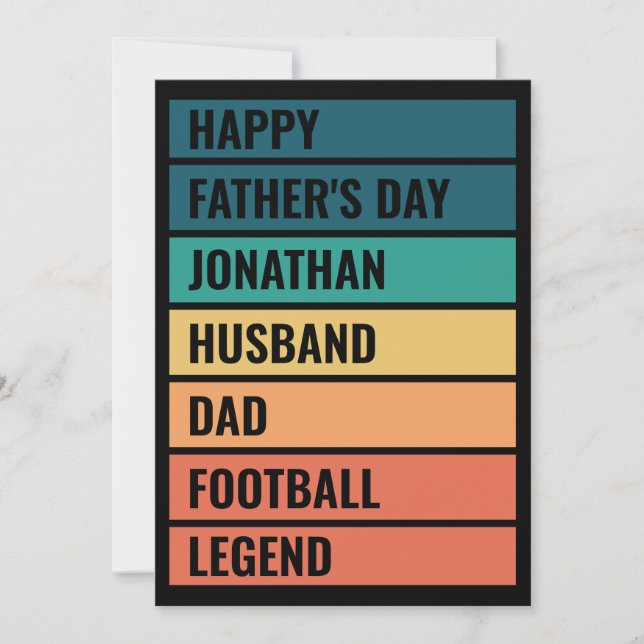 Retro fotbollsentusiast Personlig Fars dag Julkort (Framsida)