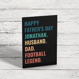 Retro fotbollslegend Anpassad Fars Dag Helgkort