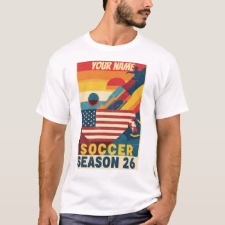 Retro fotbollssäsong 26 USA Abstrakt Grafisk T-Shi T Shirt